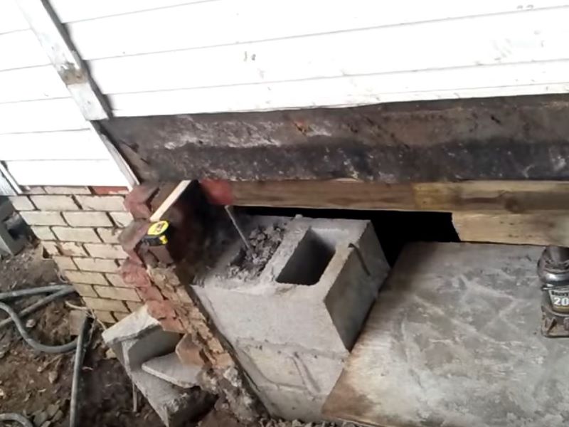 house foundation under repair